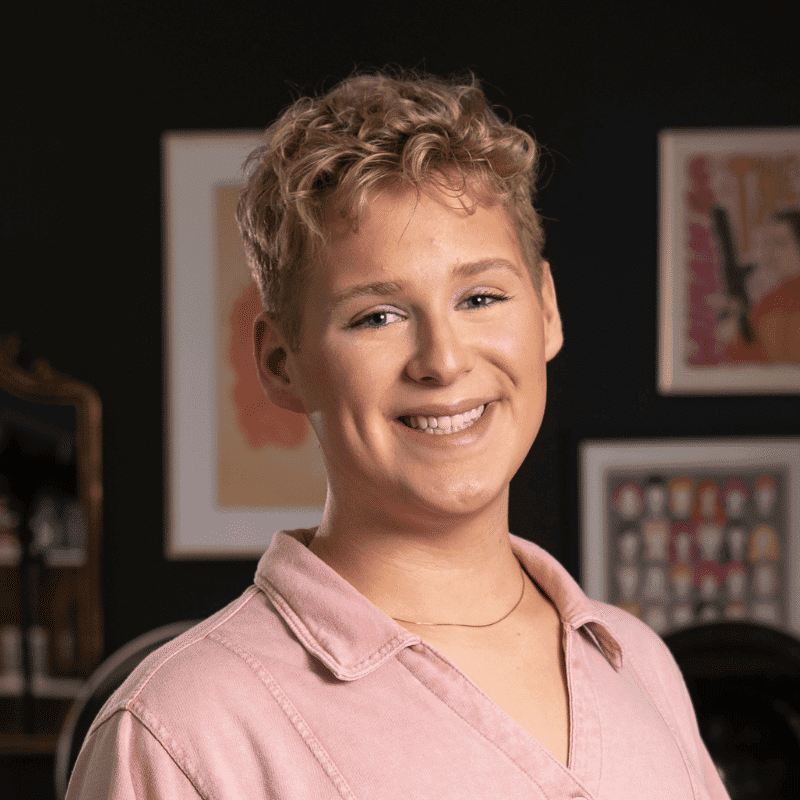 Portrait of Jackson (He/Him), a professional stylist at Rebel Hair, showcasing their expertise and style.